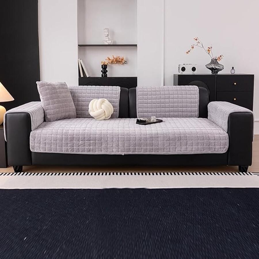 Brandless Fluweel bank set anti-slip bank set waterwasbare pluweel bank set meerdere afmetingen optioneel huisdier meubilair beschermingshoes (lichtgrijs)