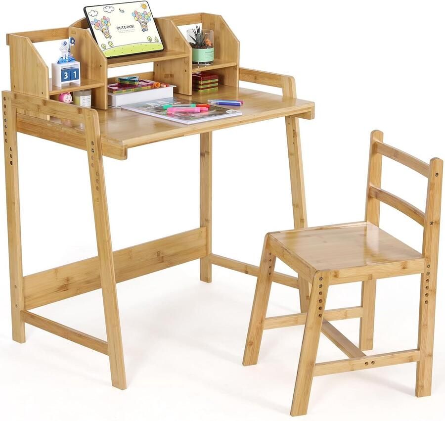 Brandless Kinderbureau Kindertafel voor Jongen en Meisje Tekentafel met Stoeltjes