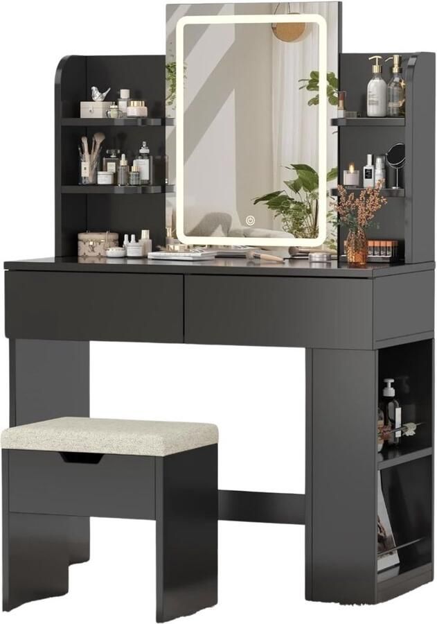 Brandless Make Up Tafel met Spiegel Kaptafel voor Meisjes Hollywood Spiegel met Verlichting