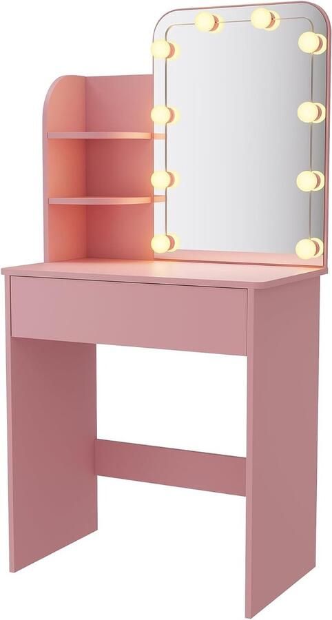 Brandless Make Up Tafel met Spiegel Kaptafel voor Meisjes Hollywood Spiegel met Verlichting