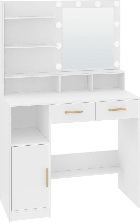 Brandless Make Up Tafel met Spiegel Kaptafel voor Meisjes Hollywood Spiegel met Verlichting