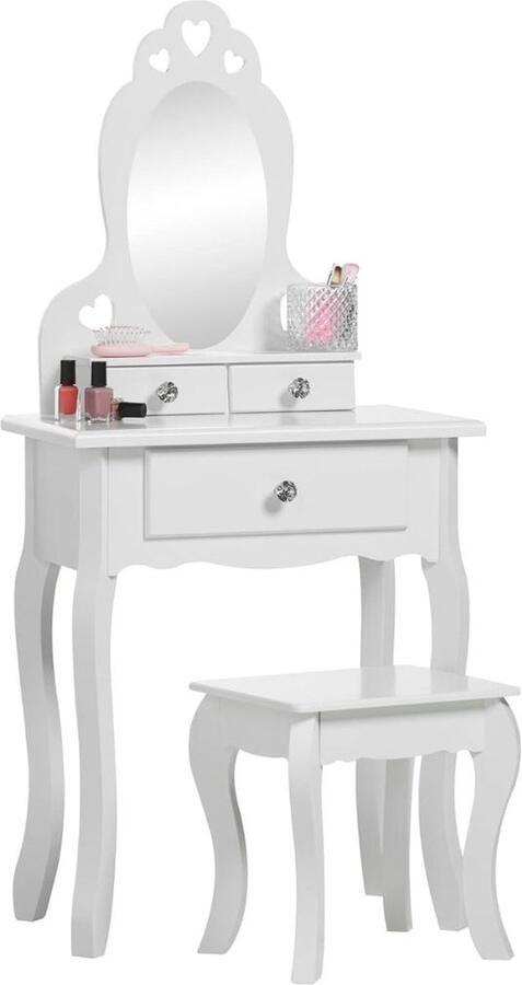 Brandless MKSS Make up Tafel voor Meisjes Kaptafel Make up Tafel met Spiegel Wit