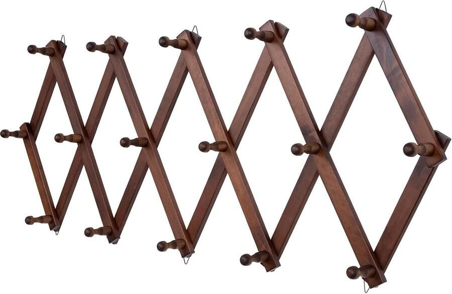 Brandless Wandkapstok met Hoedenplank Kapstok Wandplank Bruin