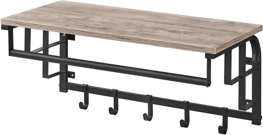 Brandless Wandkapstok met Hoedenplank Kapstok Wandplank Natuurlijk