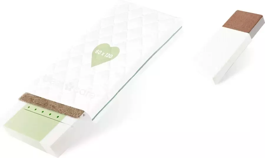 Brandless Premium Natuurmatras 60 x 120 x 12 cm babymatras van platenvezels