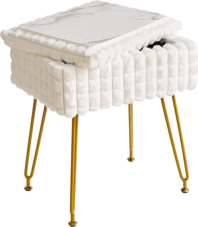 Brandloos JMZR Make up Stoel Kaptafel Kruk Visagie Wit