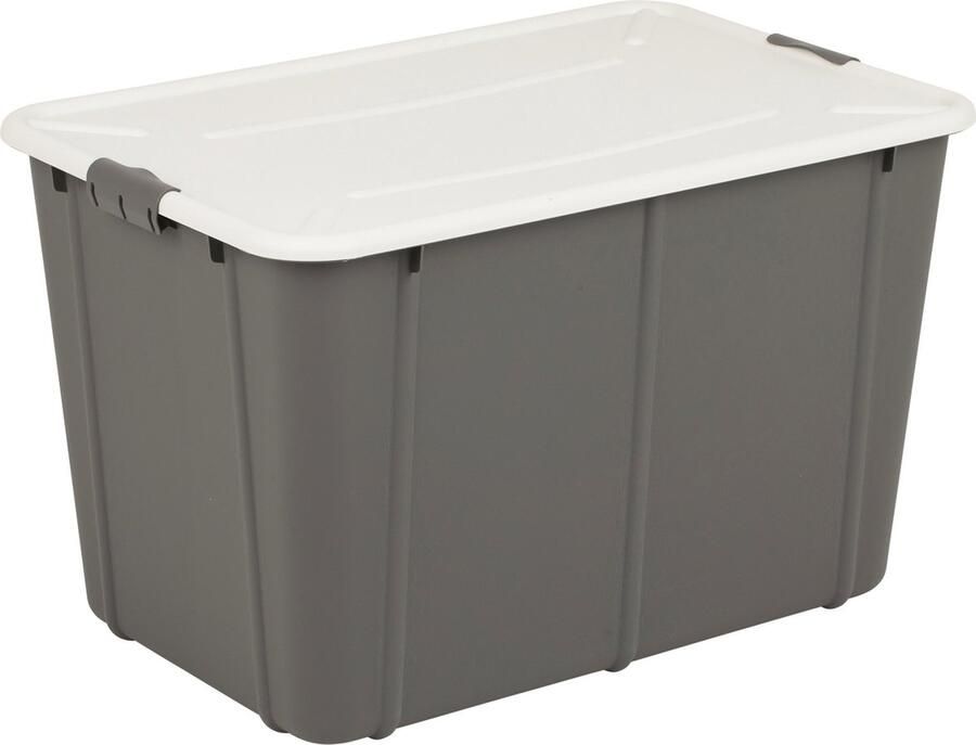 Branq Velur Opslagcontainer met deksel 60L Opberger donkergrijs