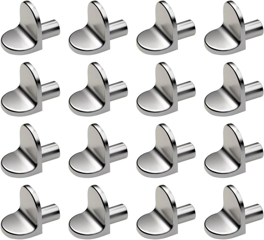 Brenzoos 16 stuks metalen plankhouders 5 mm voor meubels en kasten L-vormig ideaal voor plankdragers en glashouders