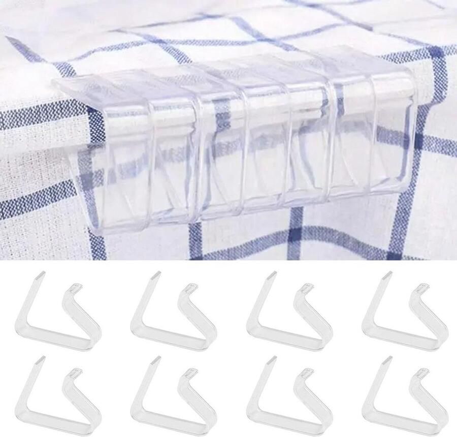 Brenzoos 8-delige set tafelafdekking clips voor buitenactiviteiten Voor picknick feest bruiloft en thuisgebruik (2 0 3 0 cm dikte) in transparant design