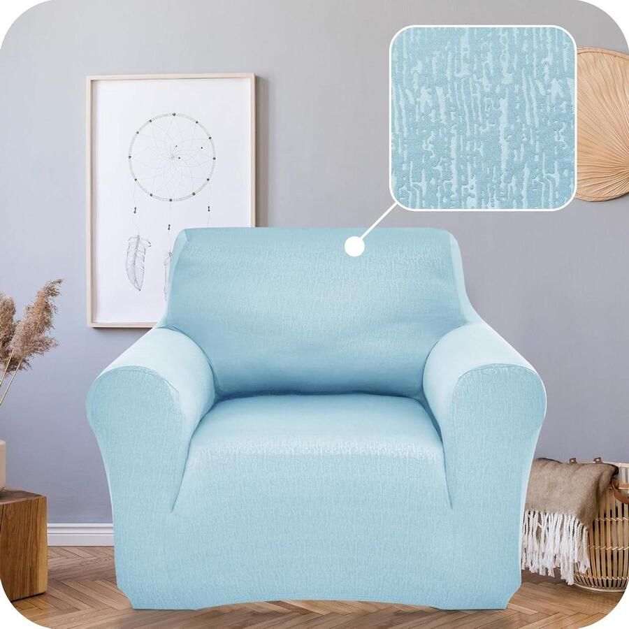 Allecto plus Antislip bankhoes voor woonkamer in hemelsblauw Zachte bankbeschermer 84×90×91 CM Decoratief ontwerp