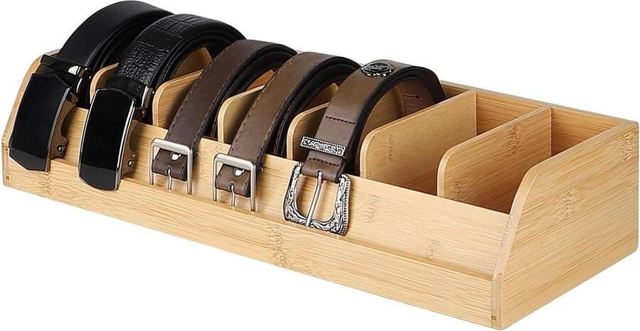 Allecto plus Riem opslag voor kast en lade Bamboe riemorganizer met 7 vakken