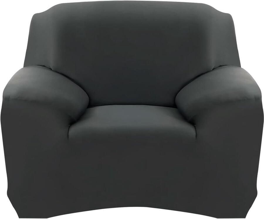 Brenzoos Bankhoes 1-zits met armleuningen Elastische bankhoes Krasbestendig Universeel Kat vriendelijk Zacht Antislip Vuilafstotend Donkergrijs