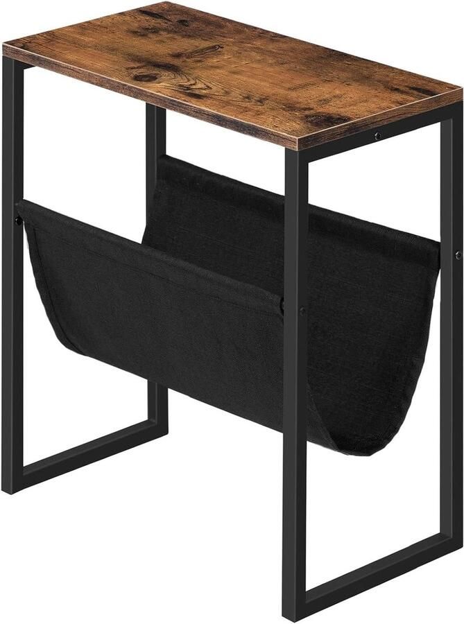 Brenzoos Bijzettafel met tijdschriftenlus voor kleine ruimtes in donkerbruin