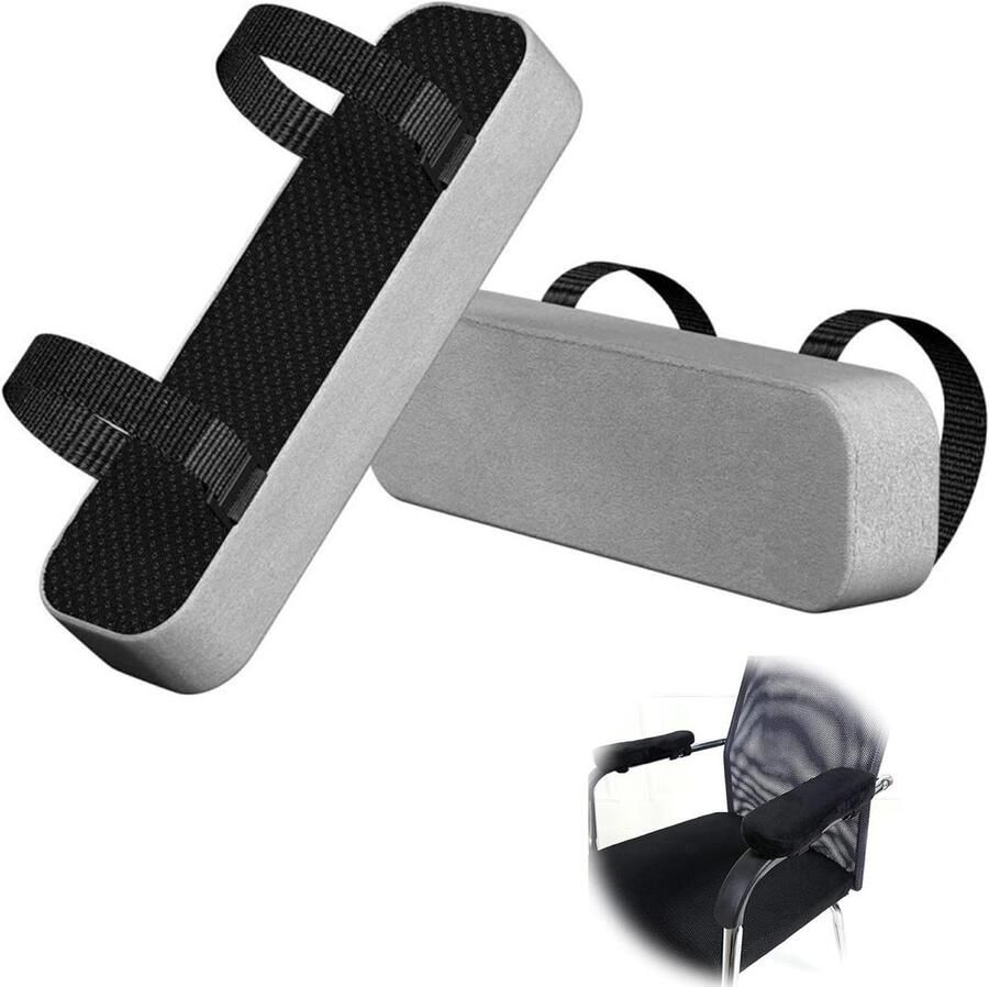 Brenzoos Bureaustoelarmleuningen (2 stuks) van traagschuim machinewasbaar Ergonomische armleuningkussens voor bureaustoel Effectieve pijnverlichting