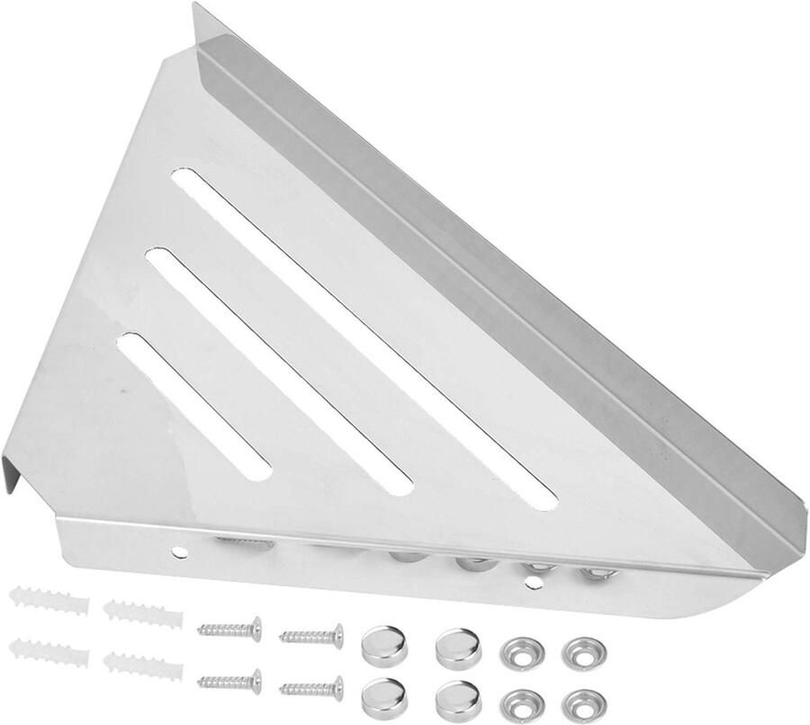 Brenzoos Douchehoekplank Roestvrijstalen wandplank voor in de badkamer Perforatie versie Eenvoudig te monteren Home badkamerorganizer