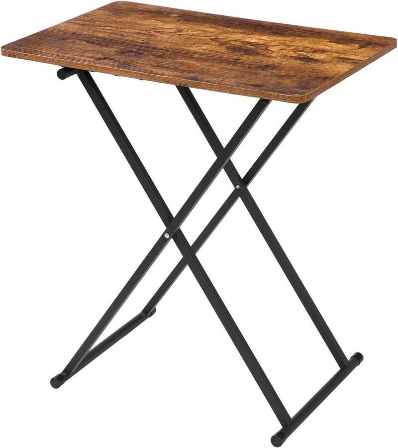 Brenzoos Extra grote bijzettafels in hoogte verstelbaar 60 x 40 x 60 cm klaptafels industriële stijl tv-tafelbladen woonkamer slaapkamer rustiek bruin Tafel