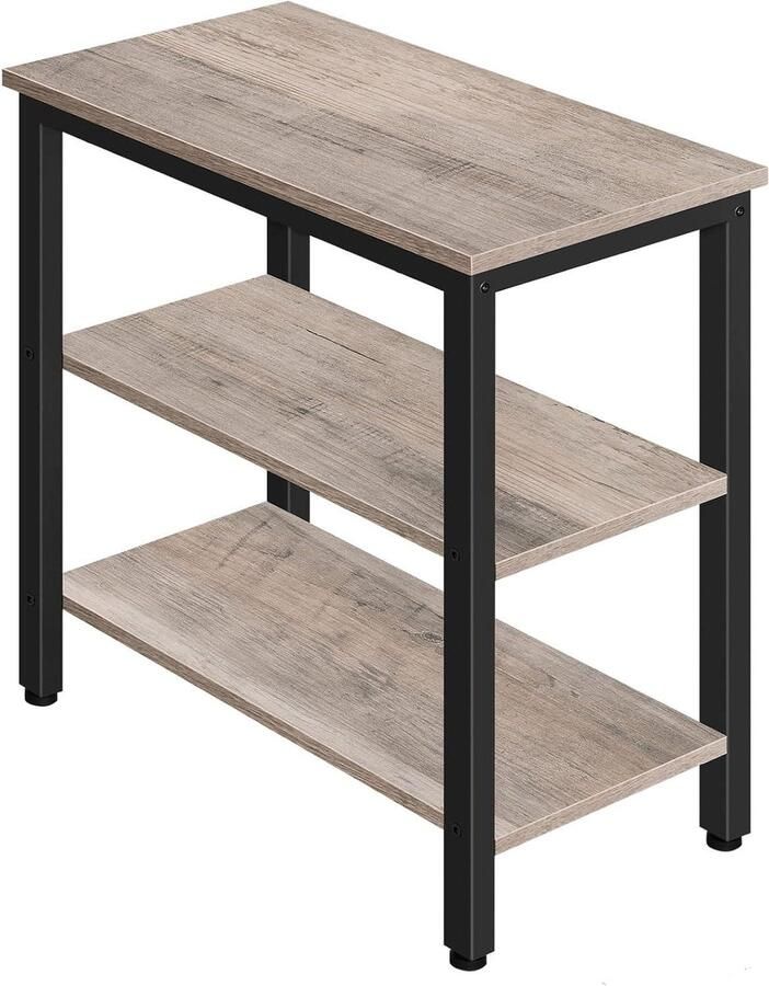 Brenzoos Functionele bijzettafel met 3-laags opbergplank voor woon- en slaapkamer in industrieel design