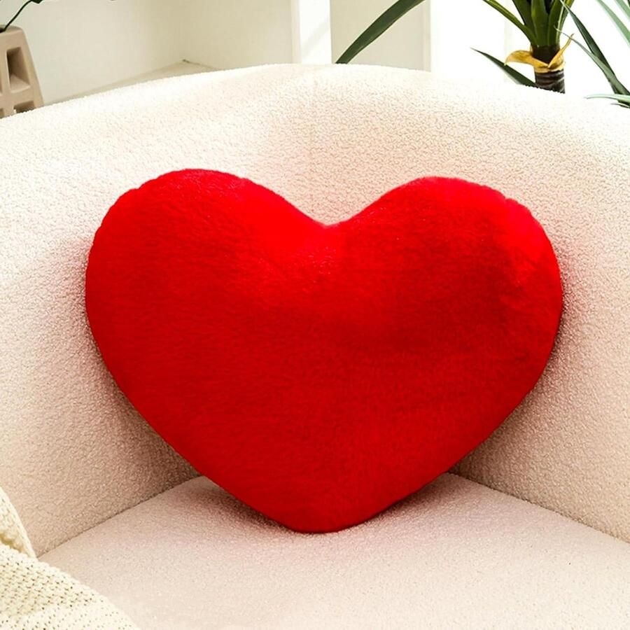 Allecto plus Hartvormig kussen voor bank zachte knuffelkussen met vulling comfortabele kussen in hartvorm