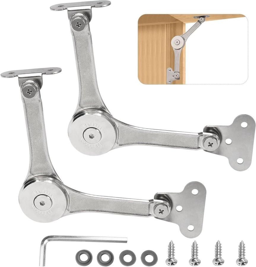 Brenzoos Klephouders met Vergrendeling Meubelbeslag voor Deuren Keukenkasten en Klapbedden Set van 2