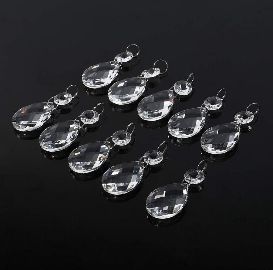 Brenzoos Kroonluchter kristallen vervanging met waterdruppel prisma kristal hanger 10 stuks voor DIY ambachtelijke projecten