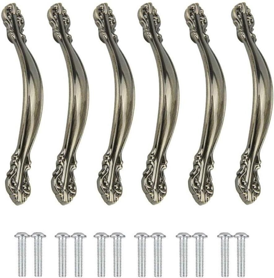 Brenzoos : Meubelgrepen vintage 6 stuks deurgrepen keukenkast lichtmetalen gesneden ladegrepen