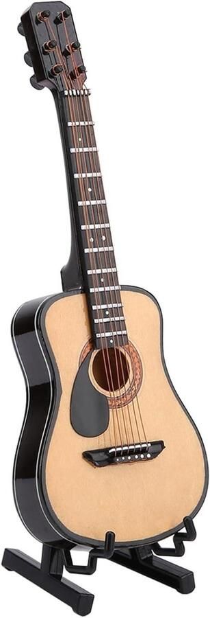 Brenzoos – Miniatuur Houten Gitaar Model voor Bureau Decoratie 16 cm lengte met Geschenkverpakking