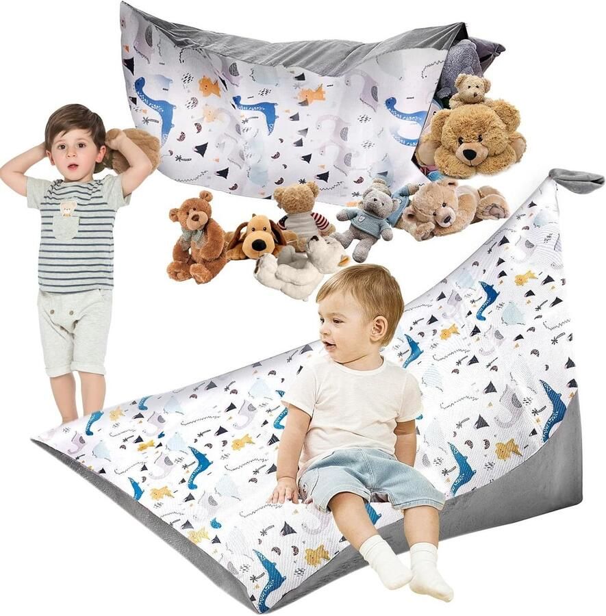 Allecto plus Zitzak voor kinderen met speelgoedopslag Opvouwbare opbergtas voor knuffeldieren Extra grote 200 L zitzak Stoel Bankzitting Organisator [Nieuwe zoekwoorden: kinderen speelgoedopslag knuffeldieren]