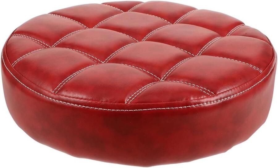 Brenzoos Ronde Kruk Cover Vervanging van Kruk Zitgedeelte Zachte Barkruk Zitting Pu Rood voor Barkrukken en Krukken