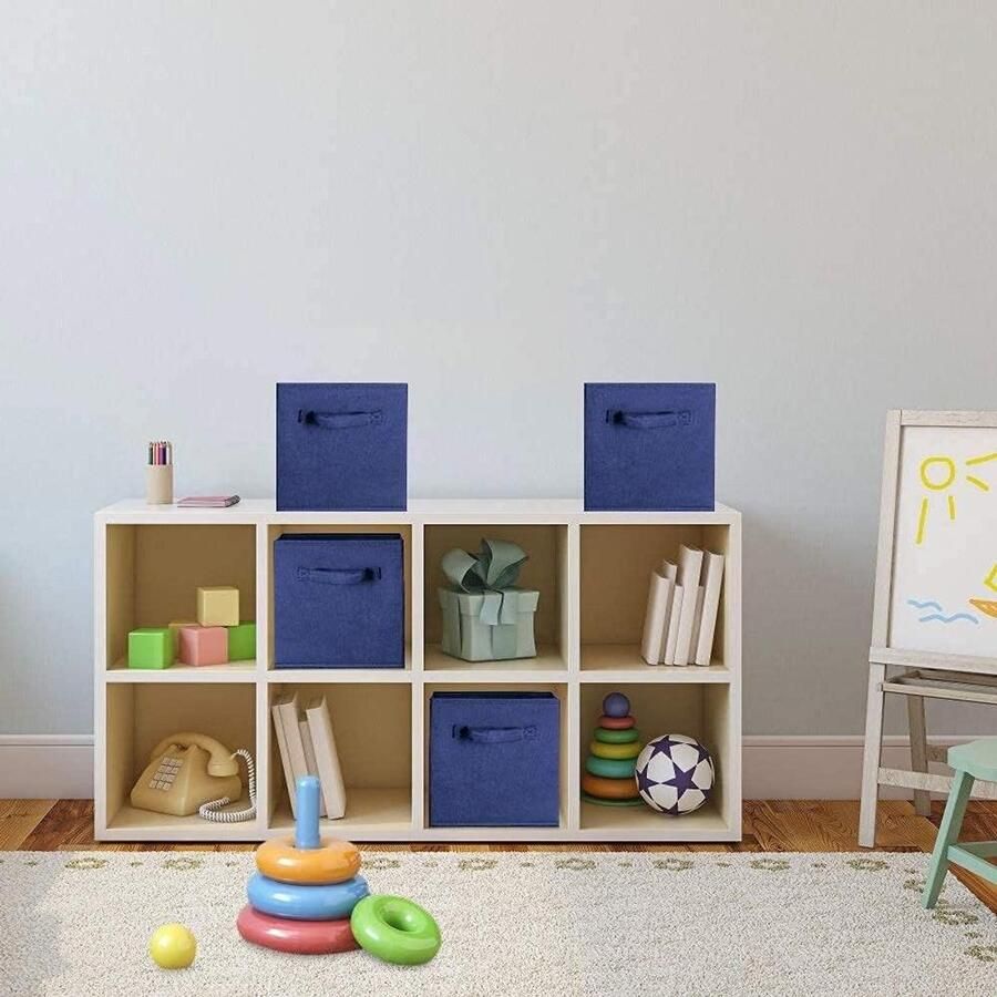 Allecto plus Opvouwbare opbergdozen set van 6 stoffen opbergmanden slaapkamer thuiskantoor kinderkamer inklapbare lade organizer 106 x 262 x 277 cm