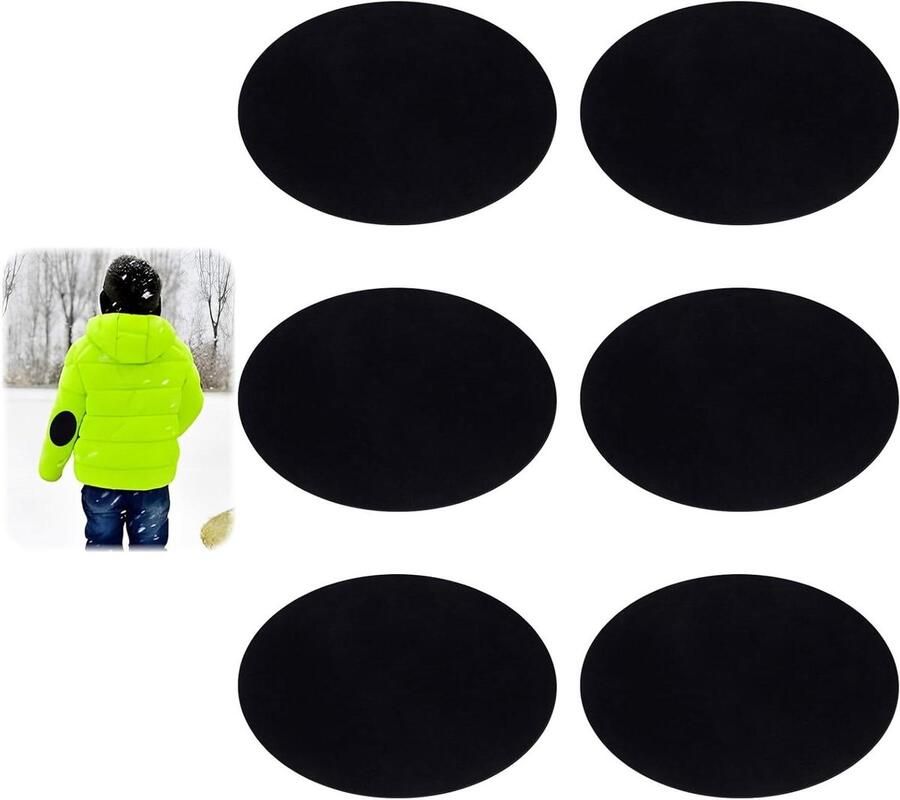 Brenzoos Set van 6 zwarte strijkpatches voor kledingreparatie 16 x 10 cm ideaal voor broeken jassen en overhemden duurzaam en veelzijdig inzetbaar decoratiepatches met onderhoudsvriendelijk ontwerp