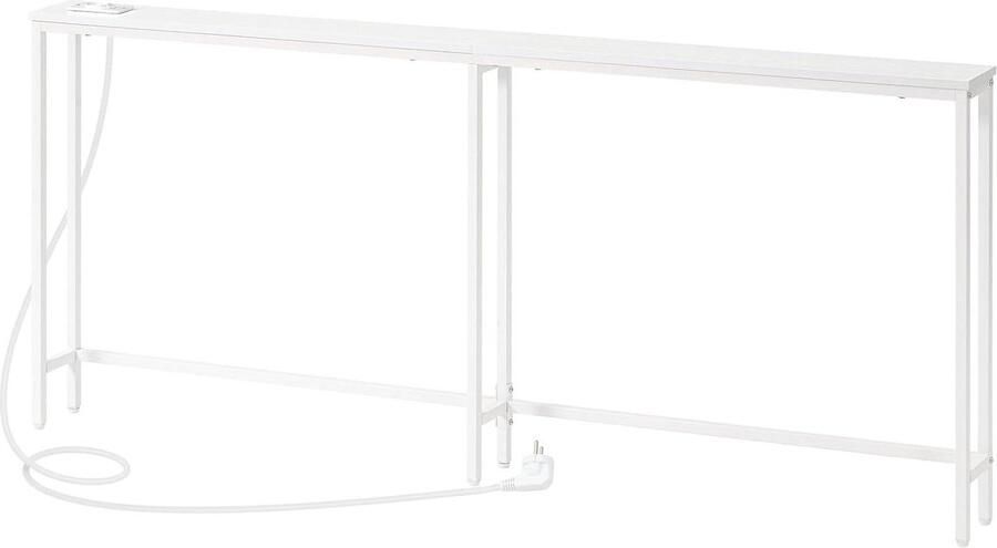 Brenzoos Smalle consoletafel met laadstation voor entree hal Wit