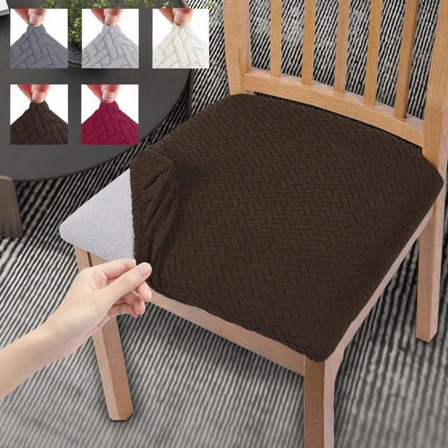 Allecto plus Stoelhoes set van 4 Stretch Afneembaar Wasbaar Stoelbeschermer Slipcover voor eetkamer en keuken