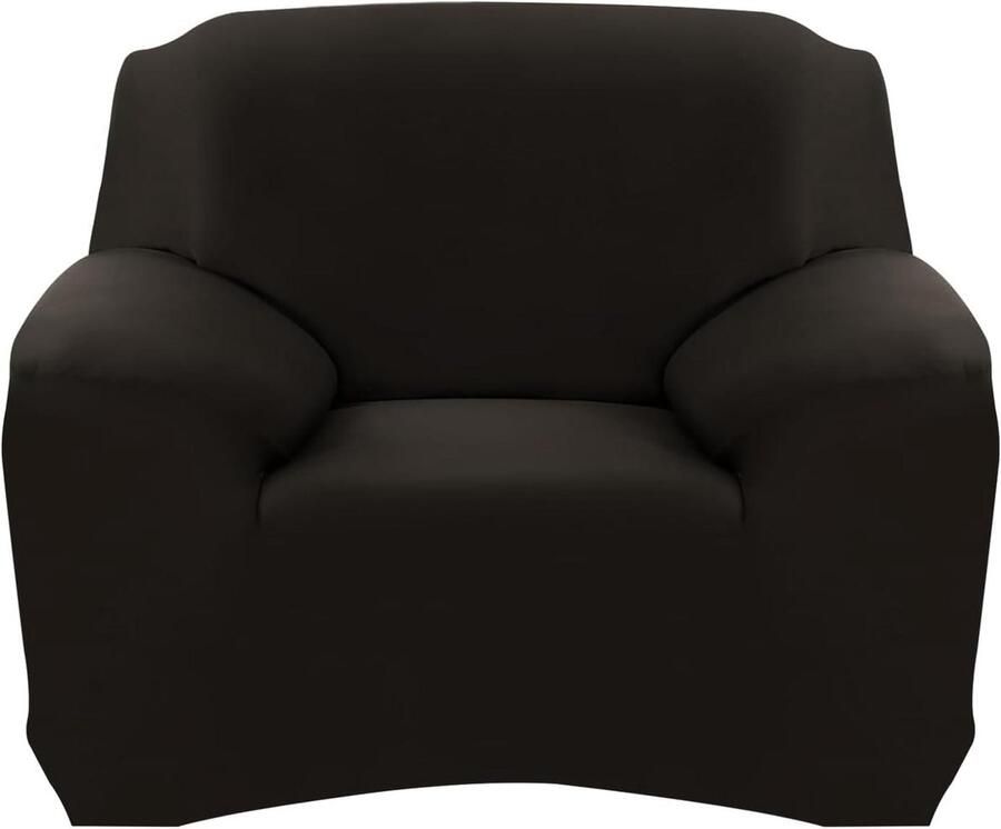 Allecto plus Universele Elastische Bankhoes met Antislip Vlekbestendig en Krasbestendig Bruin Geschikt voor Banken met 1 Zitplaats