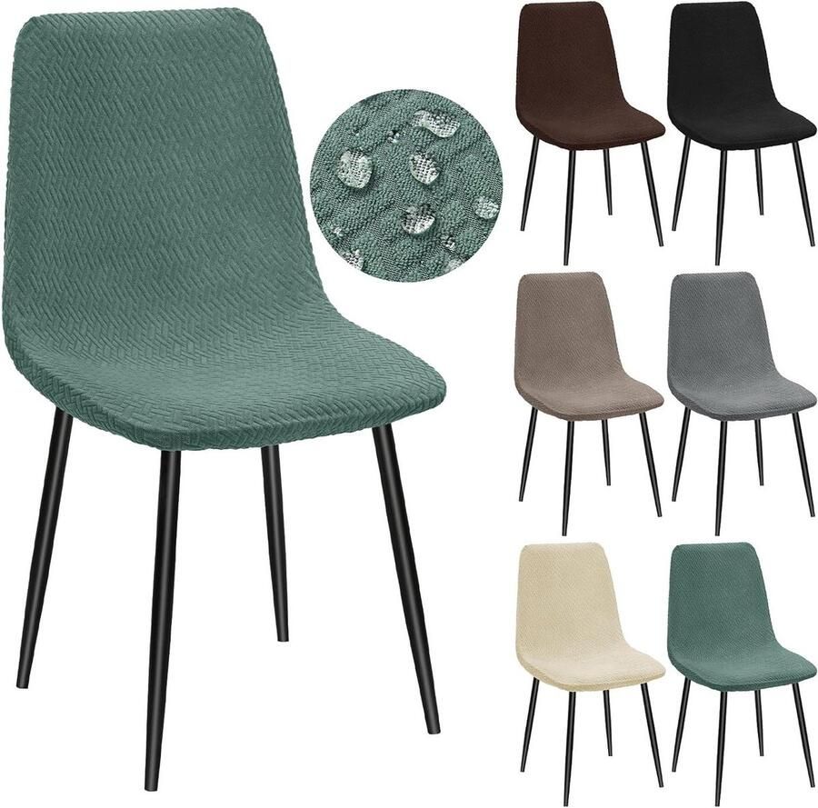 Allecto plus Universele stretch stoelhoezen voor Eames stoelen Waterdicht Jacquard Eetkamerstoel overtrek Wasbaar Keuken Banket Feest Stoelbescherming Bruiloft
