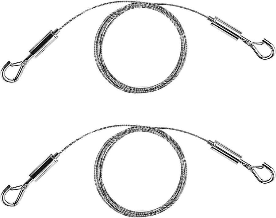 Brenzoos Verstelbare foto ophang kit 2 stuks met haken en zware roestvrijstalen draad ideaal voor spiegels lampen en meer tot 66 lbs draagvermogen