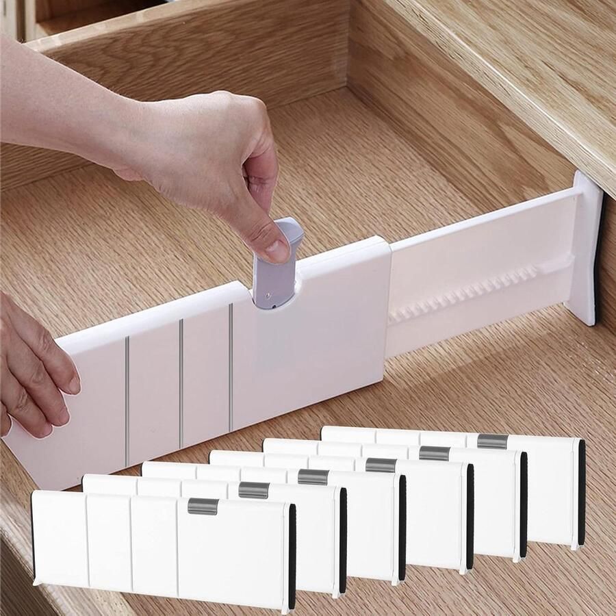 Brenzoos Verstelbare Ladeverdelers voor Keuken en Slaapkamer Uitbreidbaar Kunststof Wit Kastonderdeel