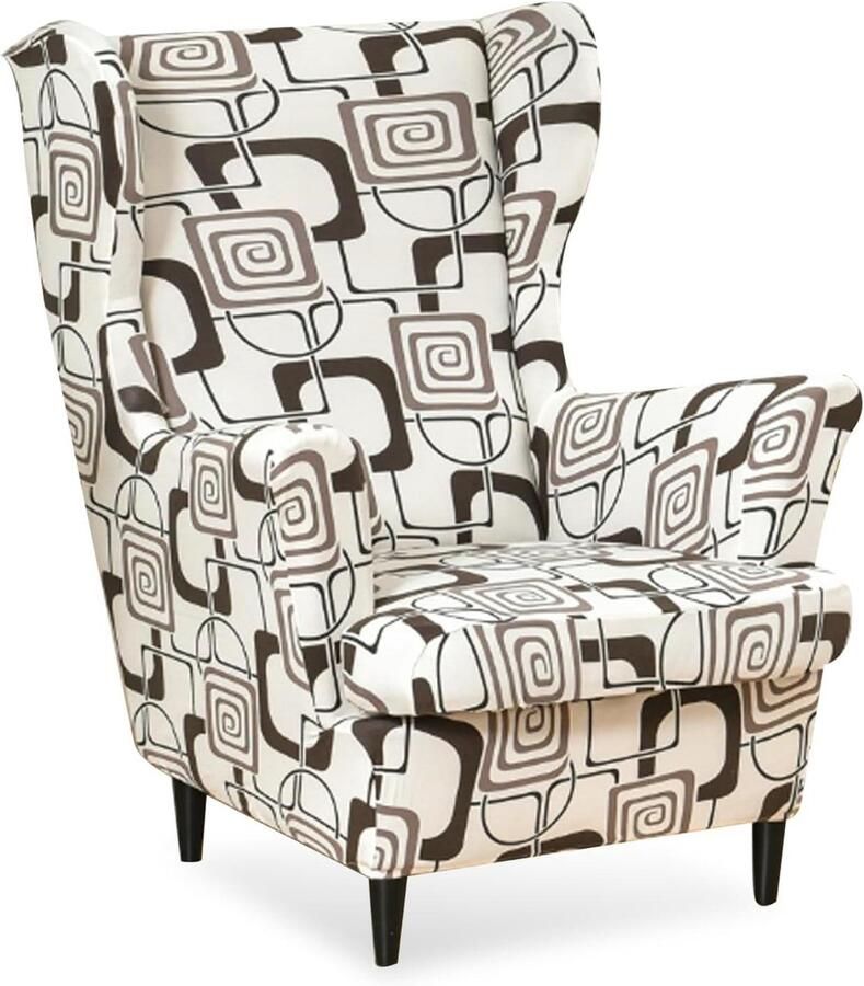 Brenzoos Wingback Stoelhoezen 2 stuks wasbaar rugleuningbescherming voor slaapkamer woonkamer hotel klassiek vierkant design