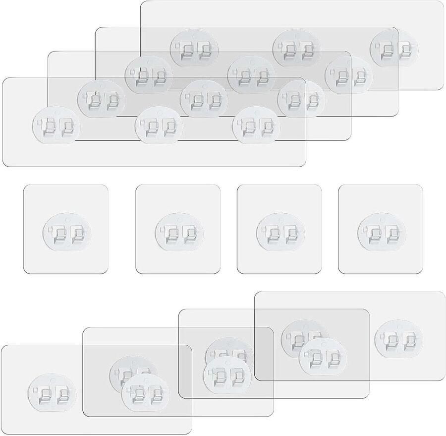 Brenzoos : Zelfklevende kleefhaken (12 stuks) voor doucheplanken en keukenplanken Badkamer- en muurhaken met reservekaken