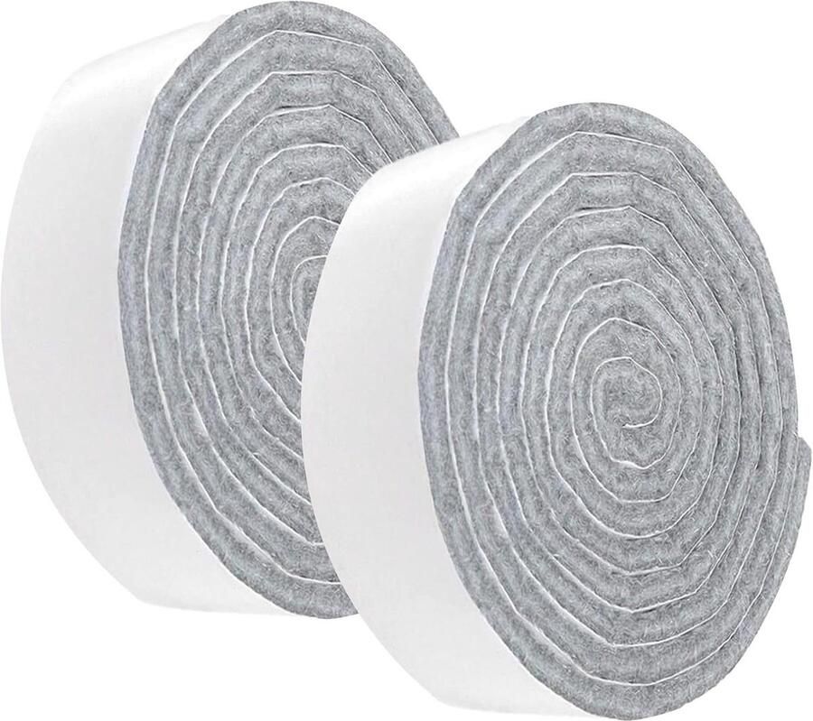 Brenzoos Zelfklevende Viltglijders 100 x 2 cm Vloerbescherming voor Stoelen en Meubels Zwart