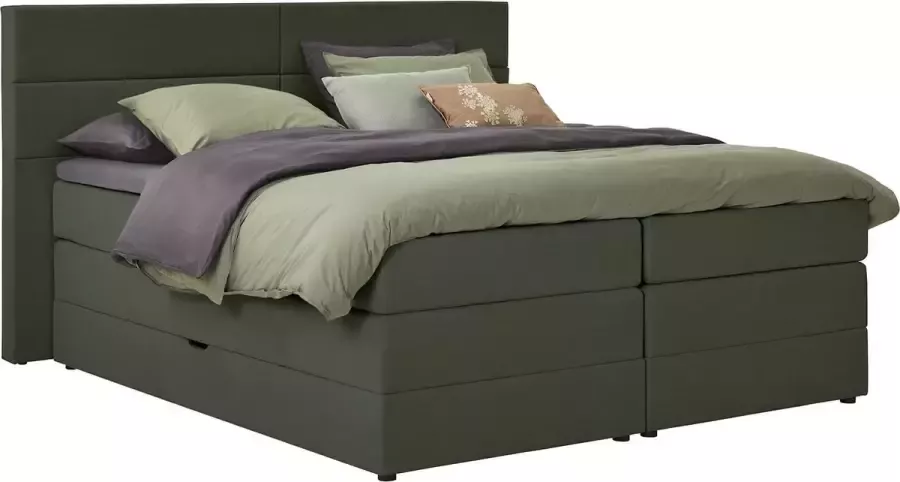 Bright B Opbergboxspring Pearl vlak met gestoffeerd matras 180 x 200 cm hunter