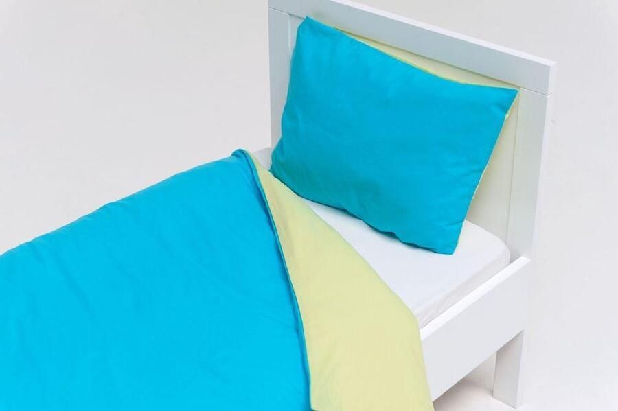 Briljant Double Face kinder dekbedovertrek Lime-Aqua Ledikant (100x135 cm + 1 sloop)