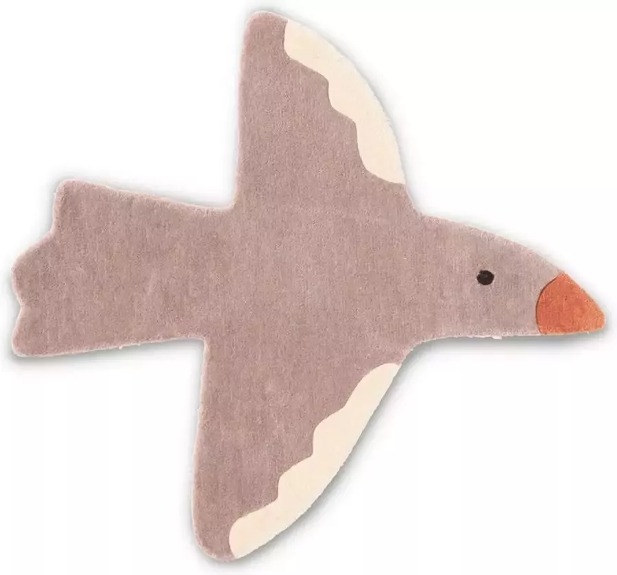 Brink & Campman Brink en Campman Brink en Campman Decor Kids Bird 141201 Vloerkleed 90x80 Rond Kinder Laagpolig Tapijt Modern Meerkleurig