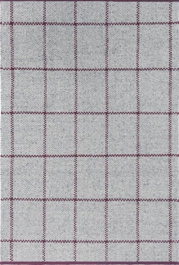 Brink & Campman Craft Matter Check Ash Stone Red 049100 Vloerkleed 200 x 280 cm Grijs Rood Rectangular Wol Jute Katoen Woonkamer Slaapkamer Eetkamer Geometrisch Modern Retro