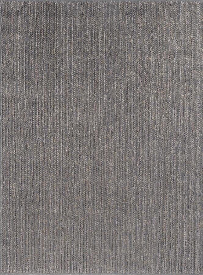 Brink & Campman Craft Plait Stone 049004 Vloerkleed 200 x 280 cm Grijs Rectangular Wol Jute Katoen Woonkamer Slaapkamer Eetkamer Effen Modern Industriëel