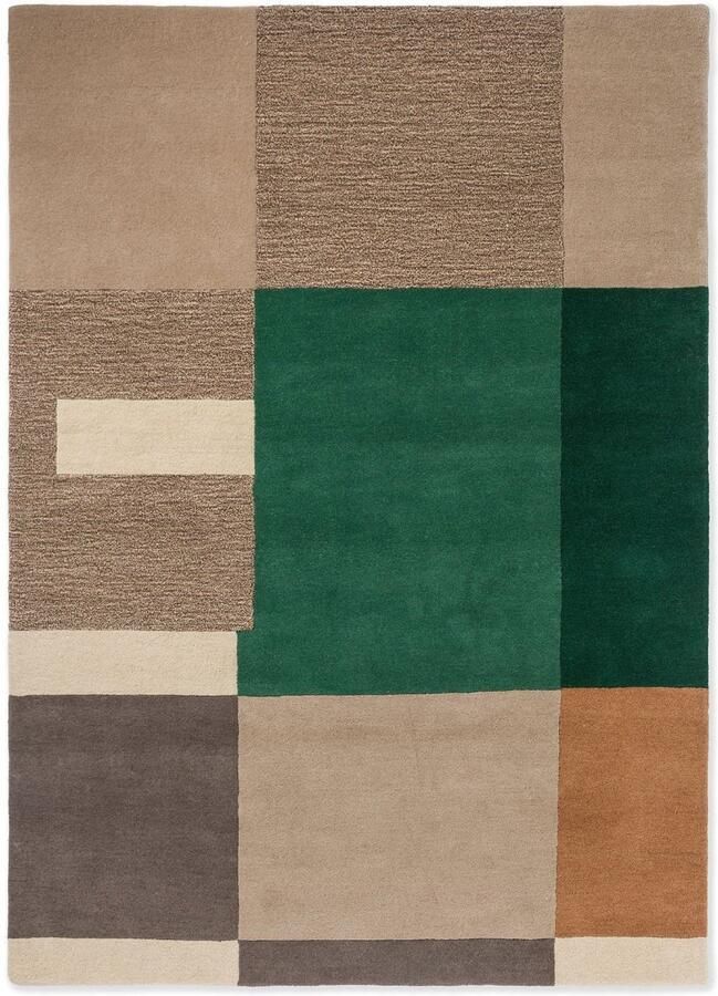 Brink & Campman Decor Bass Silent Beige 94201 Vloerkleed 200 x 280 cm Beige Rectangular Wool Dining room Living room Geometric Retro Modern