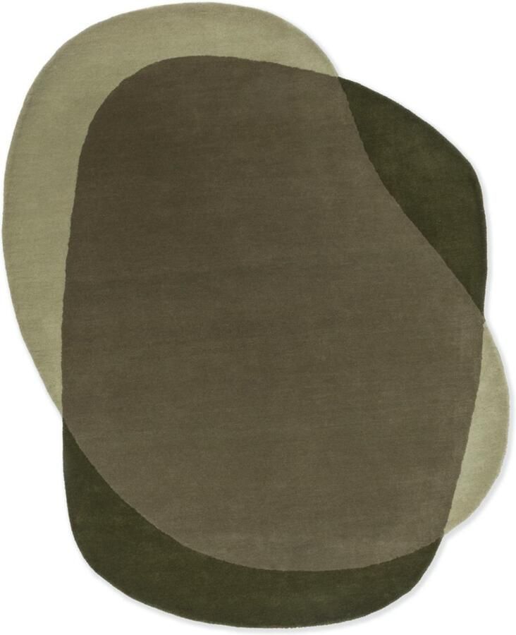 Brink & Campman Element Moore Moss 087807 Vloerkleed 250 x 330 cm Green Organic Wool Dining room Living room Bedroom Geometric Abstract Modern Design