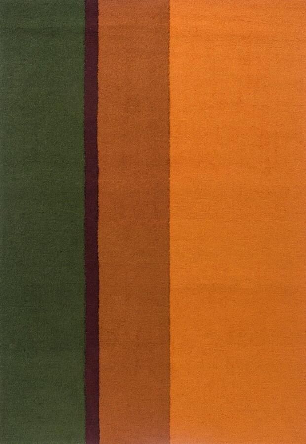 Brink & Campman Festival Stripe Orange 496513 Vloerkleed 160 x 230 cm Orange Rectangular PET Dining room Living room Kitchen Terrace Stripes In & Outdoor Retro Modern