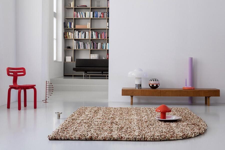 Brink & Campman Rocks Pumpkin 70523 Vloerkleed 250 x 300 cm Oranje Rectangular Wol Woonkamer Gespikkeld Shaggy Hoogpolig Modern