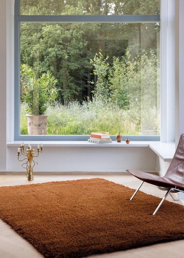 Brink & Campman Shade High Tobacco 011903 Vloerkleed 250 x 350 cm Oranje Rectangular Wol Woonkamer Schakering Shaggy Hoogpolig Modern