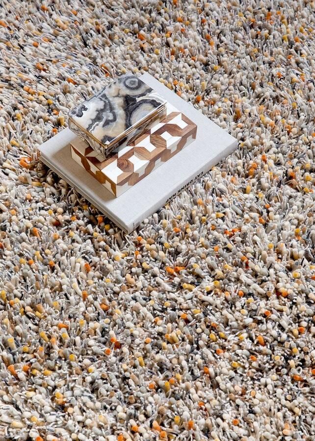 Brink & Campman Spring Calendula Brass 59103 Vloerkleed 250 x 350 cm Oranje Rectangular Wol Woonkamer Gespikkeld Shaggy Hoogpolig Modern